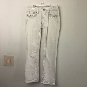 White Bling Miss Me Capris